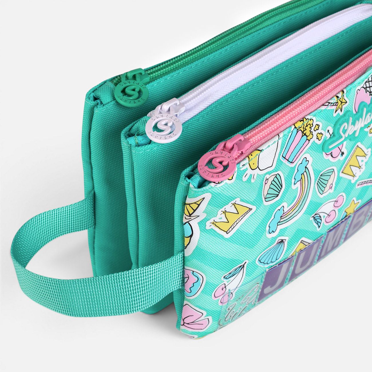 Penar Verde Menta cu Nume 3 Compartimente & Maner 22x4x13cm - poza 4