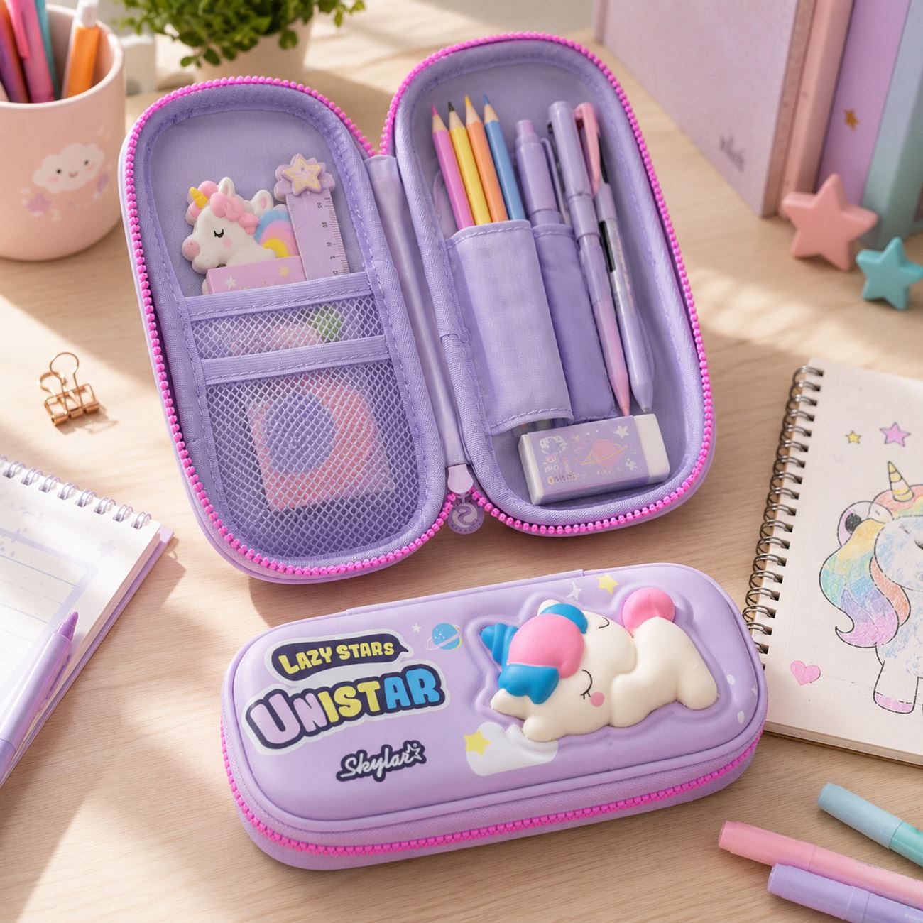 Penar Squezee Unicorn Mov Lila 22x5,5x11cm - poza 2
