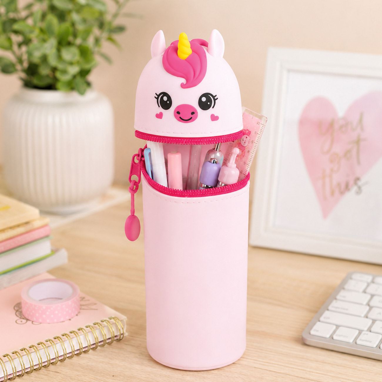 Penar din Silicon Roz Unicorn Ø6,4x11,5cm - poza 2