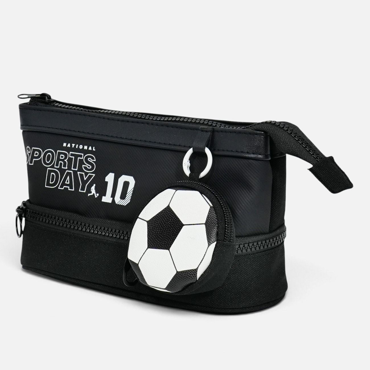 Penar Oval Negru cu Portofel Minge de Fotbal 20x8x12cm - poza 3