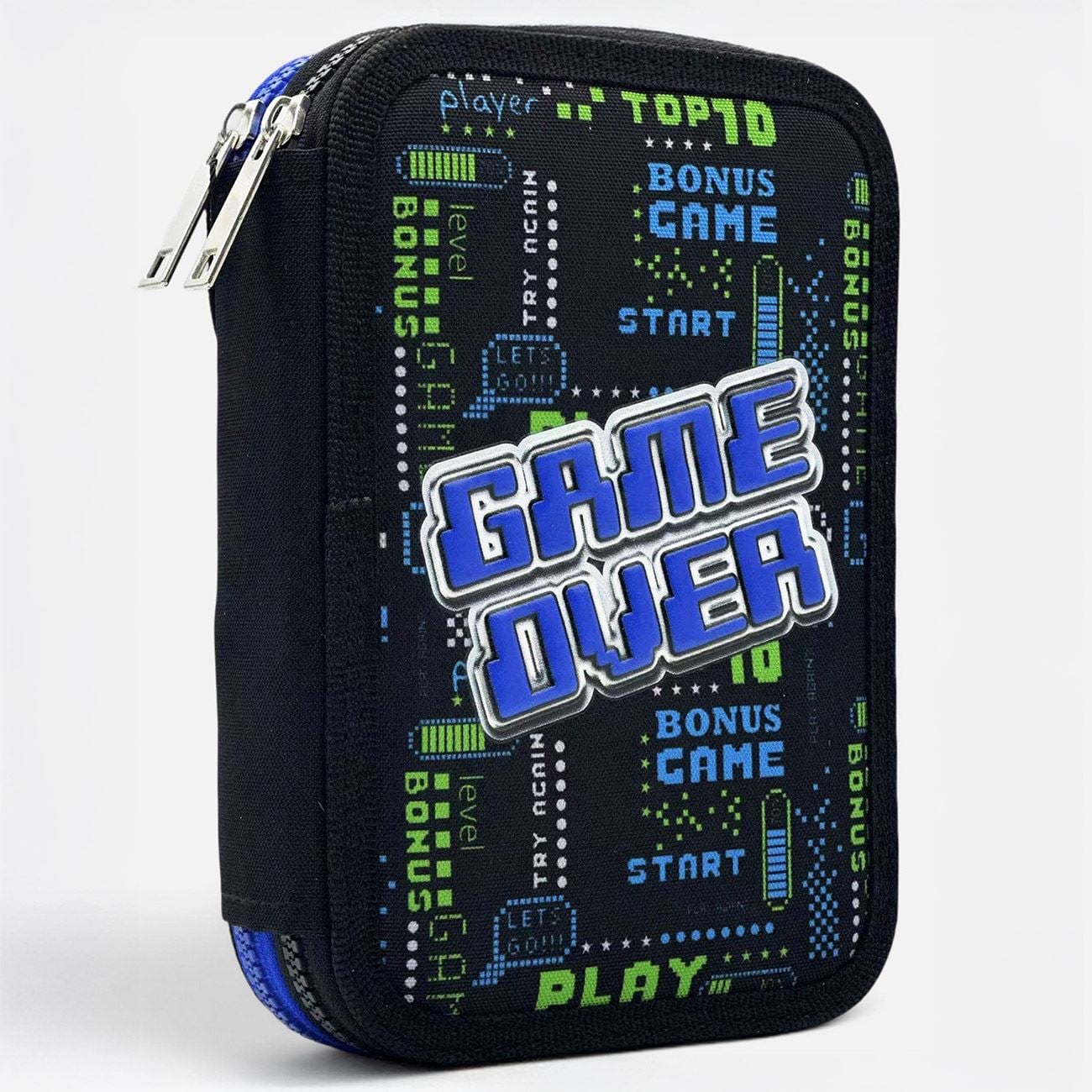 Penar Dublu Echipat Negru Albastru Gamer 14x4,5x20cm