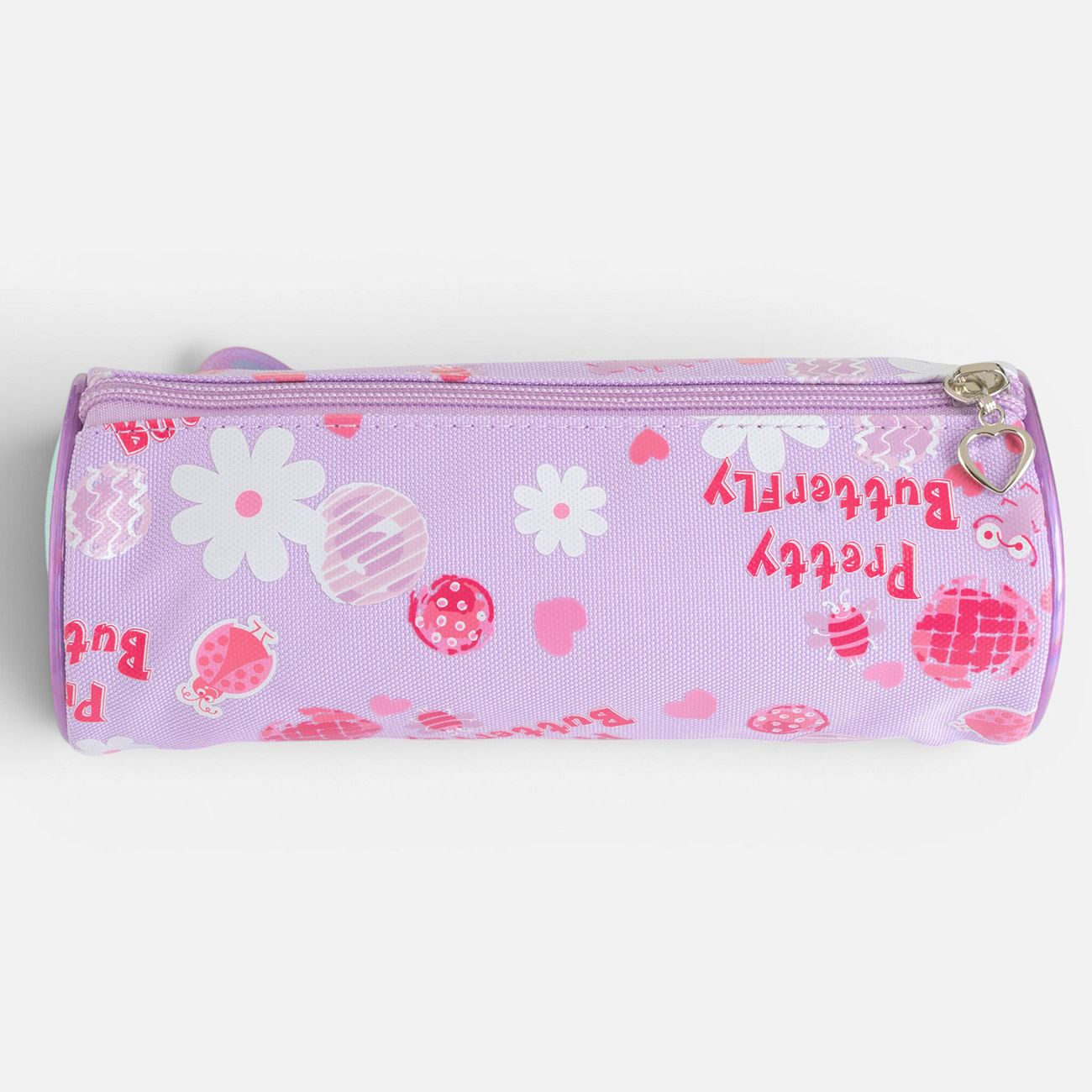 Penar Cilindric Lila cu Fluture 3D 21x8x8cm - poza 5