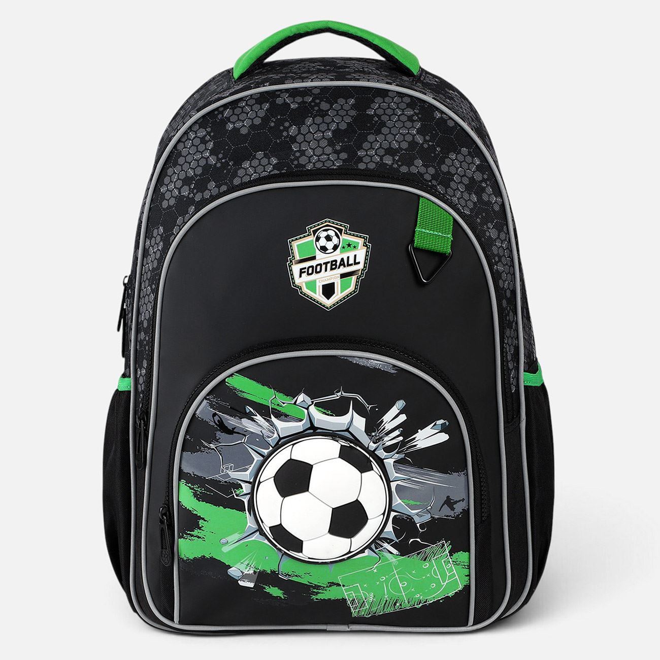 Ghiozdan Negru cu Minge de Fotbal 3D - 31x15x45cm