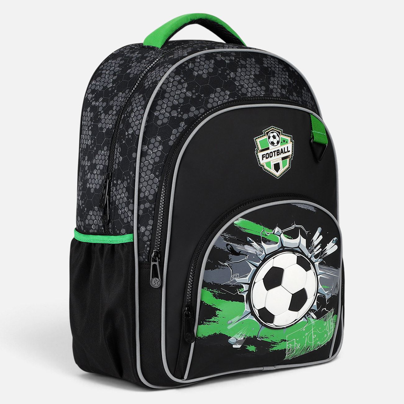 Ghiozdan Negru cu Minge de Fotbal 3D - 31x15x45cm - poza 3