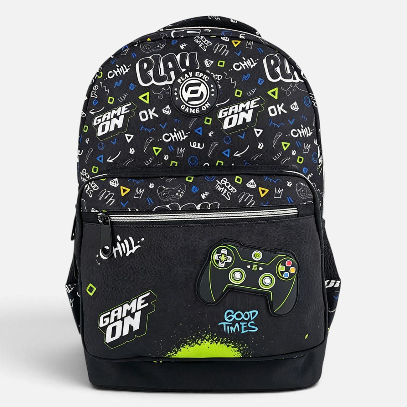 Ghiozdan Negru cu Consola Gaming 3D - 31x18x45cm