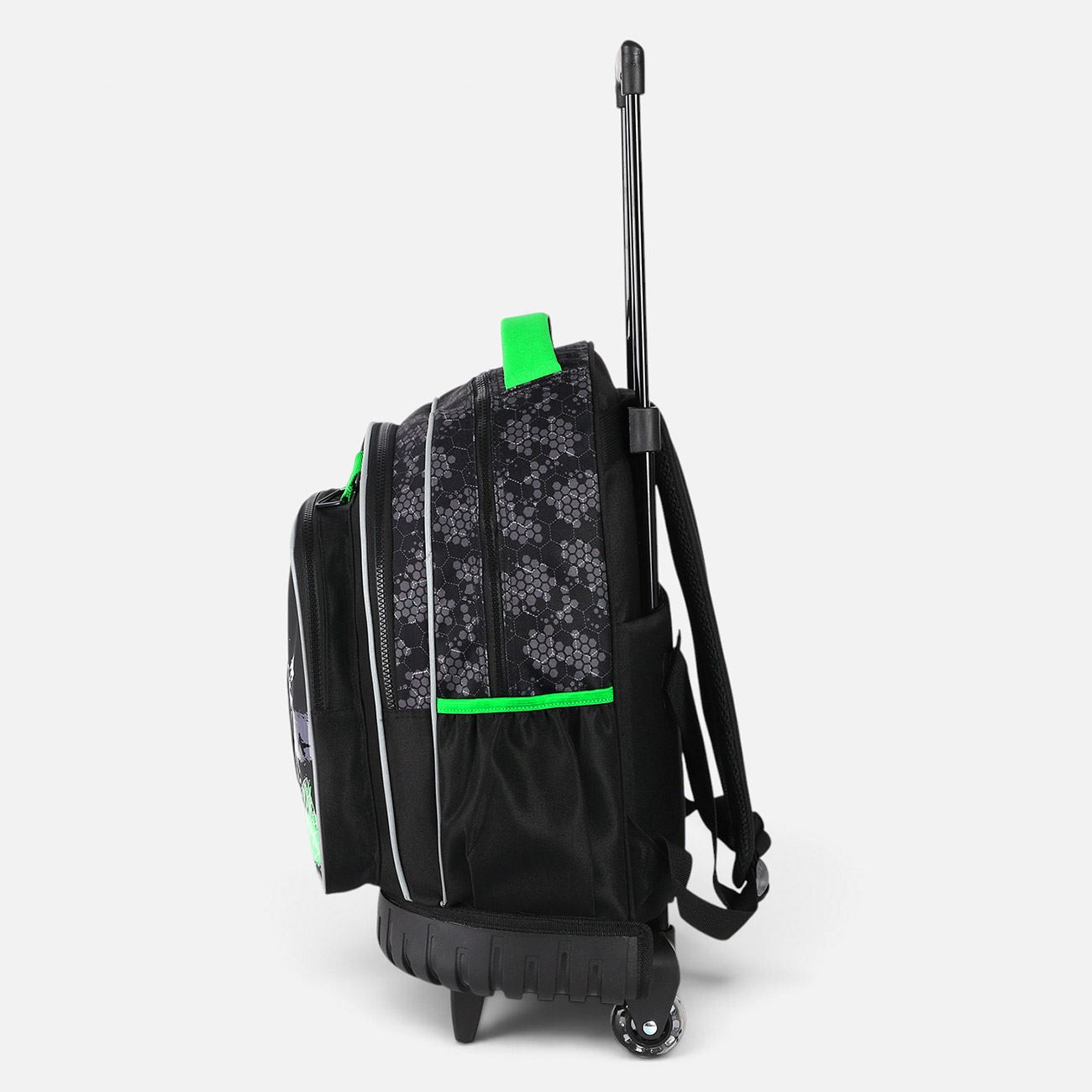 Ghiozdan Troler Negru & Verde Minge de Fotbal pentru Clasele Primare 33x22x47cm - poza 4