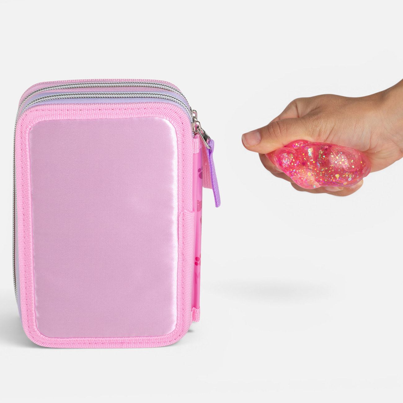 Penar Echipat Dublu Roz "Meow" cu Squeeze in Forma de Labuta 12,5x4,5x19,5cm - poza 5