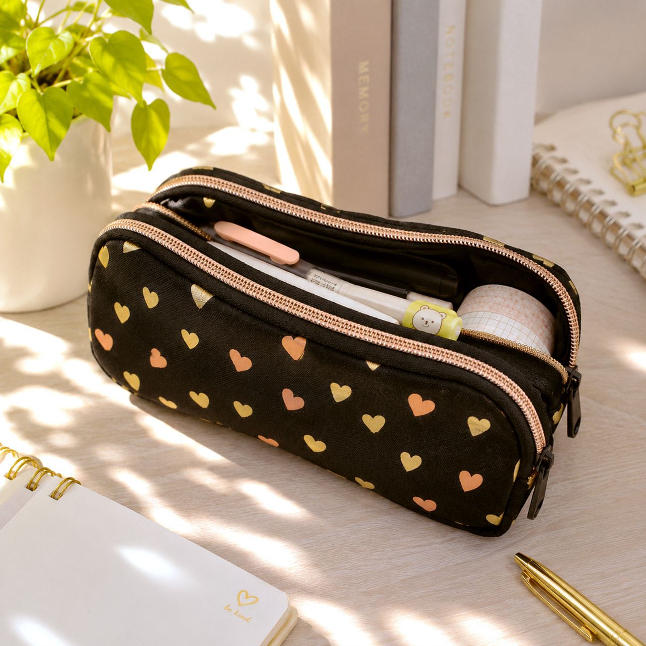 Penar Negru cu Inimi 21x6x9cm - poza 2