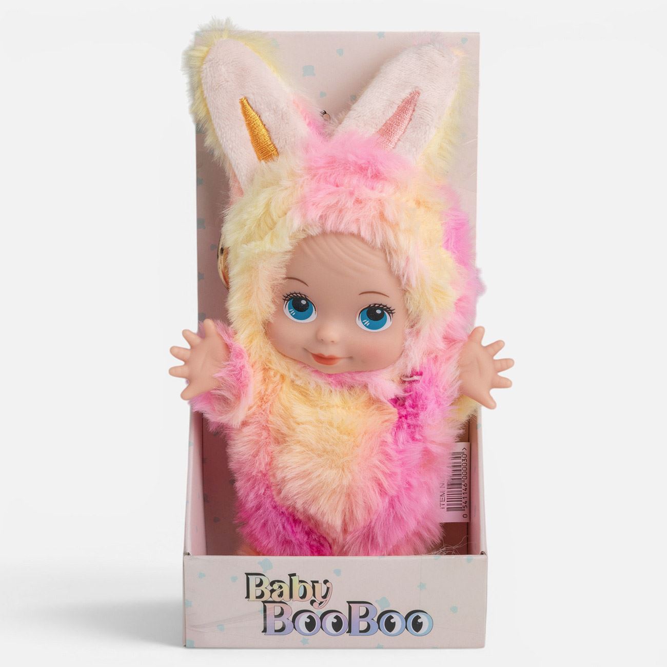 Papusa Mini Bebelus Iepuras Roz cu Breloc 19cm - poza 4