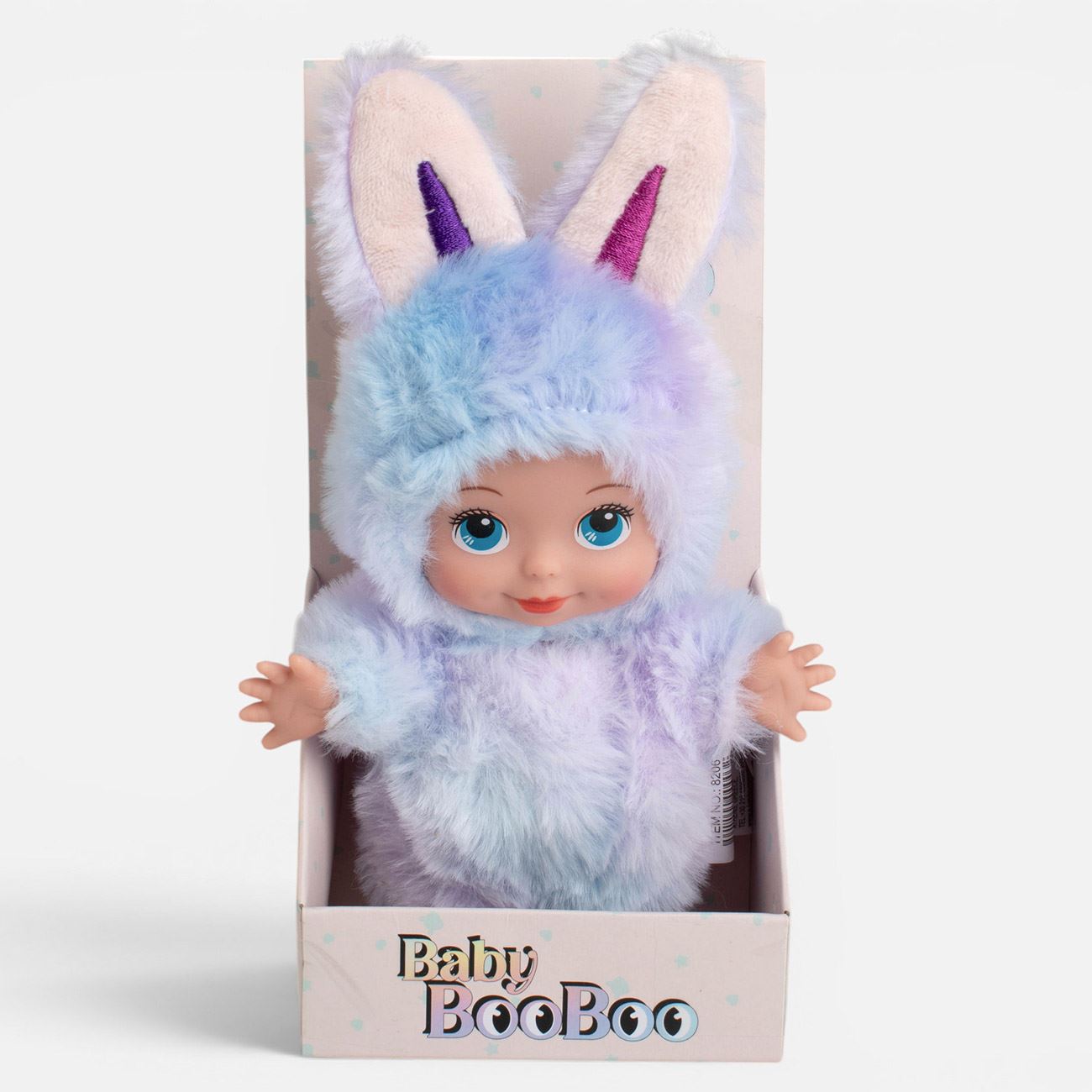 Mini Bebelus Imbracat in Iepuras Bleu & Lila cu Breloc 19cm - poza 4