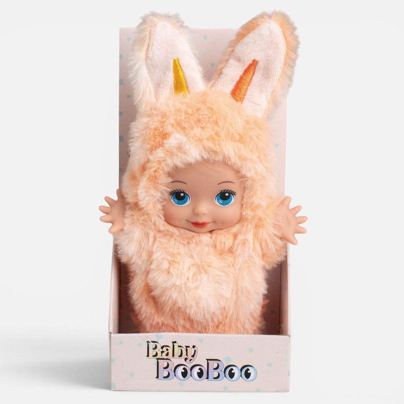 Mini Bebelus Imbracat in Iepuras Somon cu Breloc 19cm - poza 4