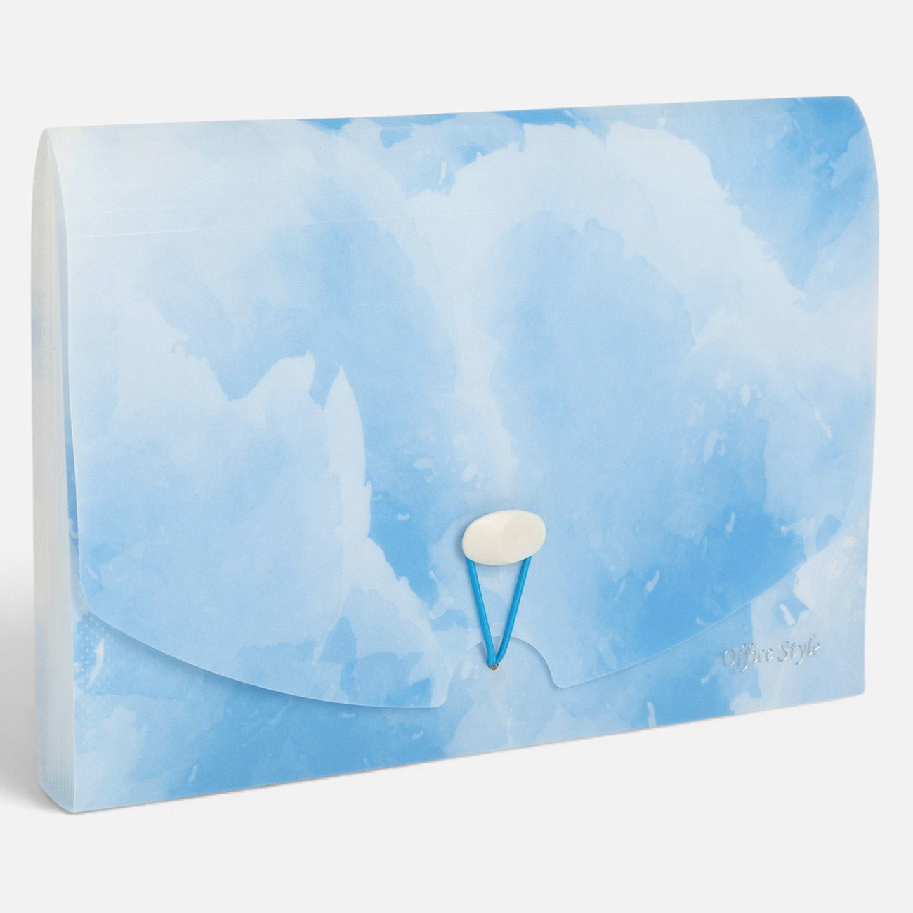 Mapa Bleu Marble Glitter cu 13 Compartimente & Buton 33,5x24cm