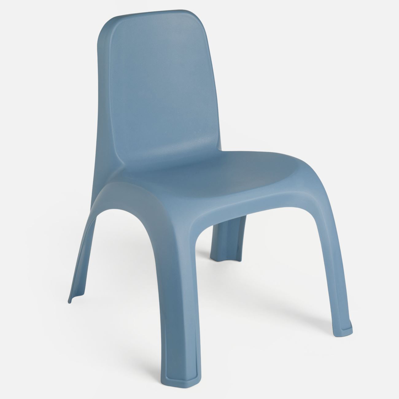 Scaun pentru Copii din Plastic Albastru Mat fara Brate 38x44x52cm - poza 2