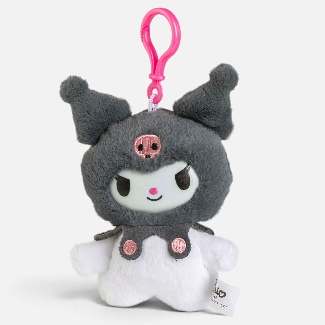 Figurina de Plus Kuromi Gri cu Clama 18cm