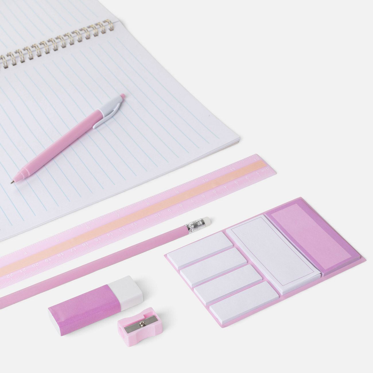 Set Scolar Roz cu Mapa & Accesorii - 8 piese - poza 3