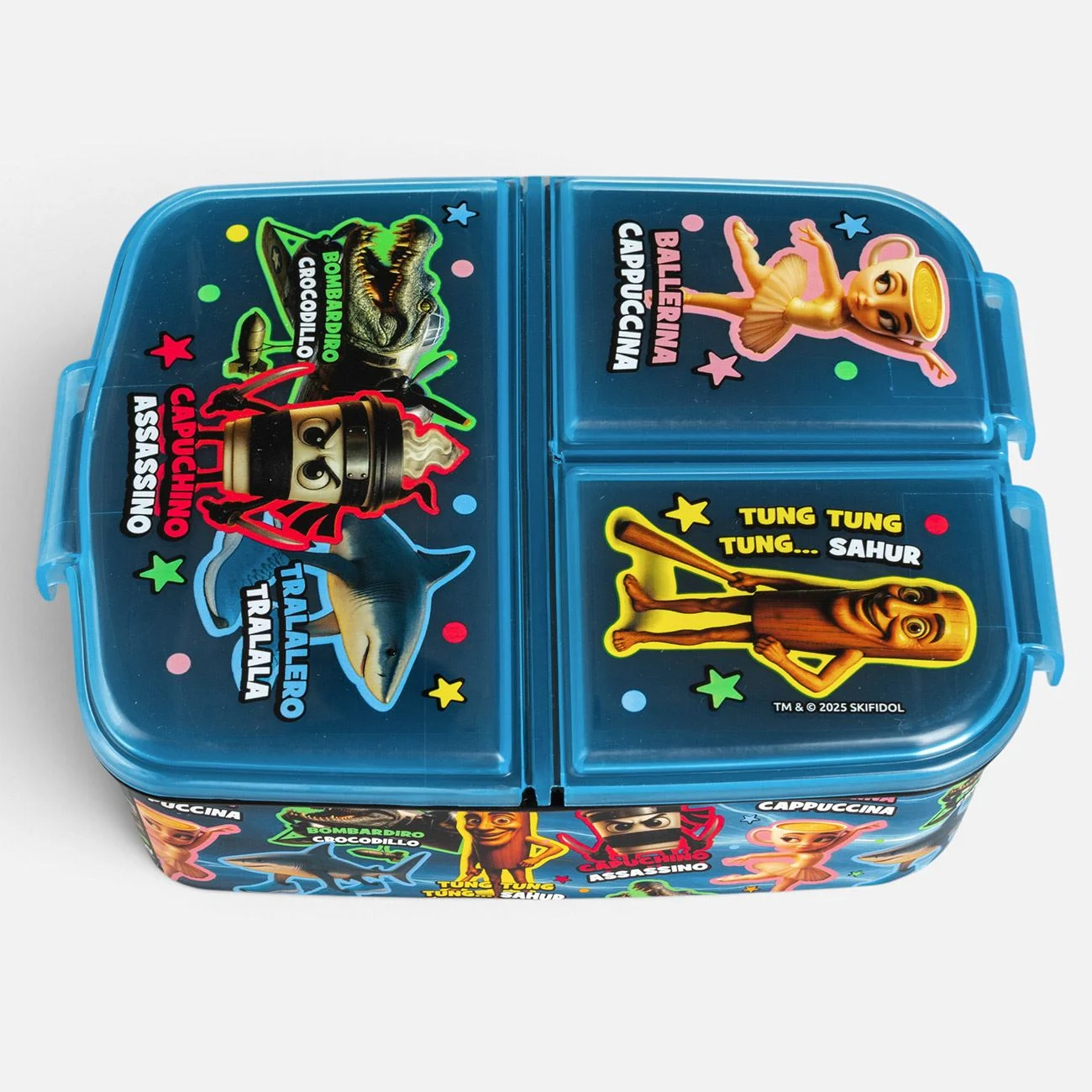 Caserola din Plastic cu 3 Compartimente Brainrot pentru Copii - 790ml - poza 3