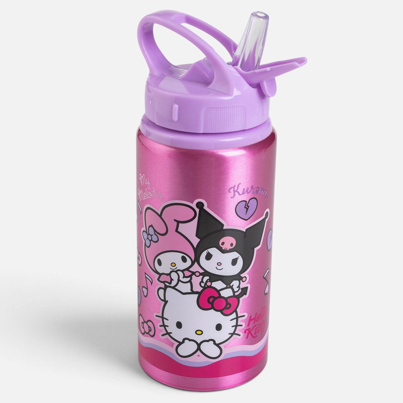 Sticla din Aluminiu Flip Top Roz Lila Hello Kitty pentru Copii 500ml