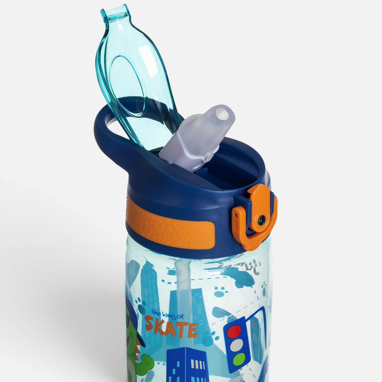 Sticla Pop Up Albastra Dinozaur pentru Copii 500ml - poza 3