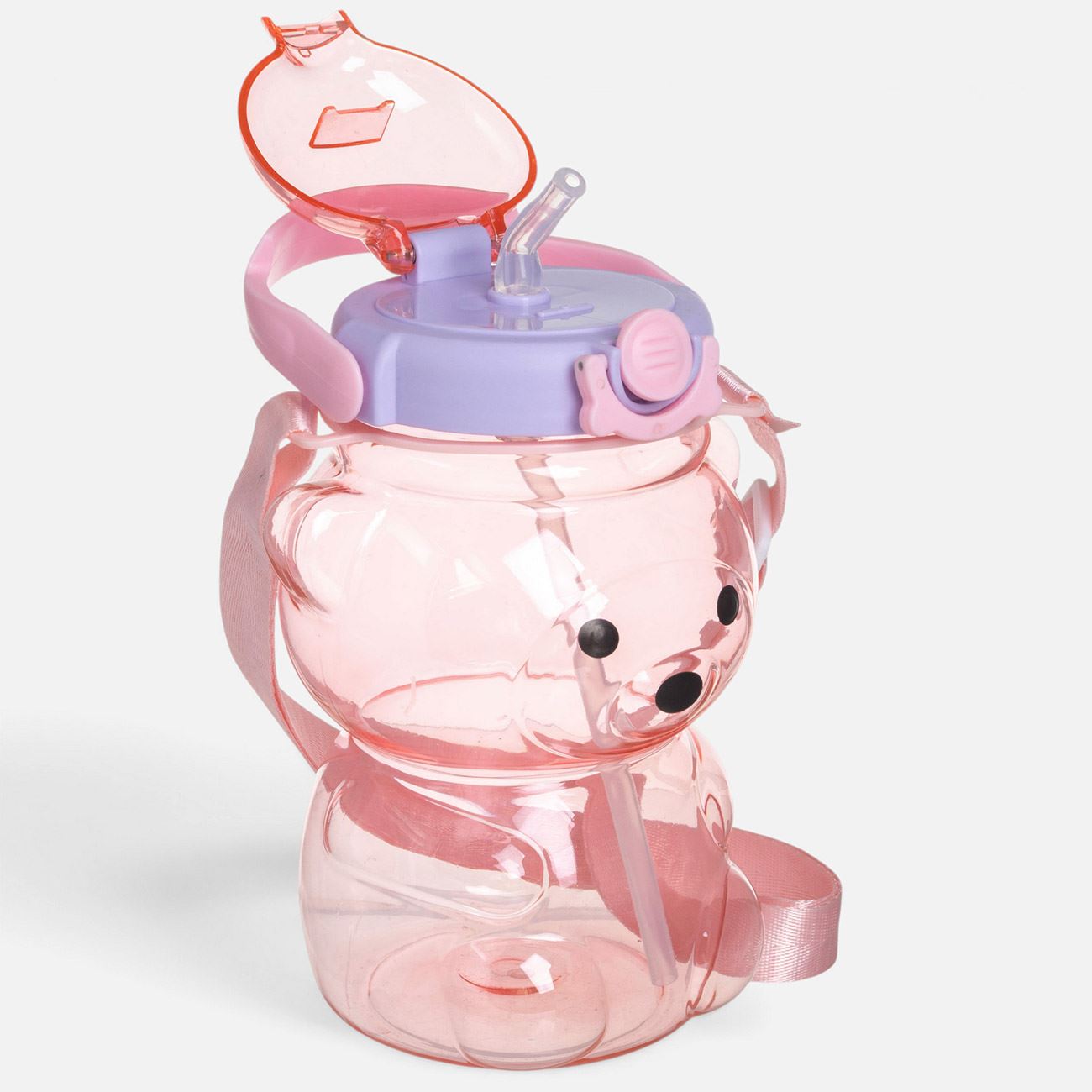 Sticla din Plastic Transparenta cu Ursulet pentru Copii 1L - poza 2