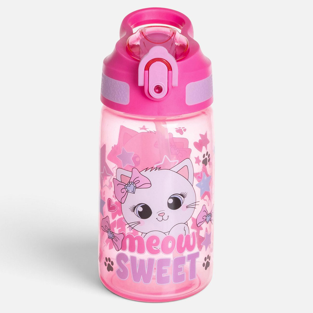Sticla Pop Up Roz Pisica pentru Copii 500ml