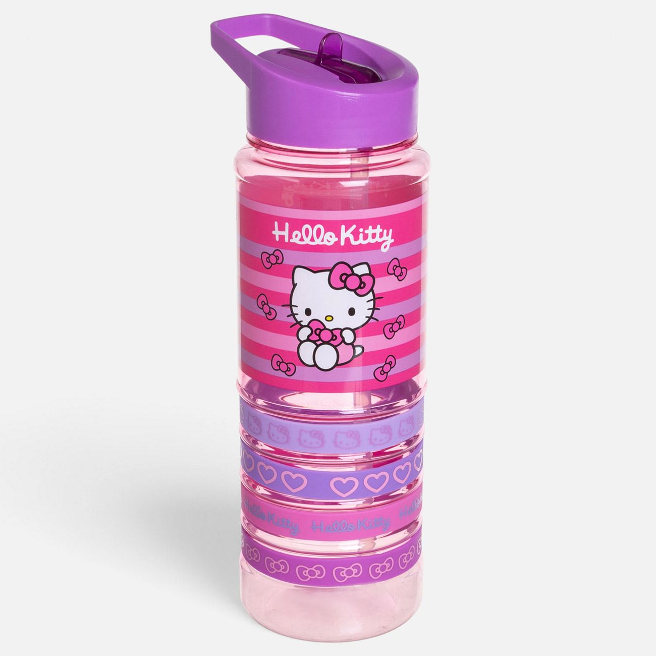 Sticla din Plastic Flip Top Roz cu Funda Hello Kitty pentru Copii 700ml - poza 2