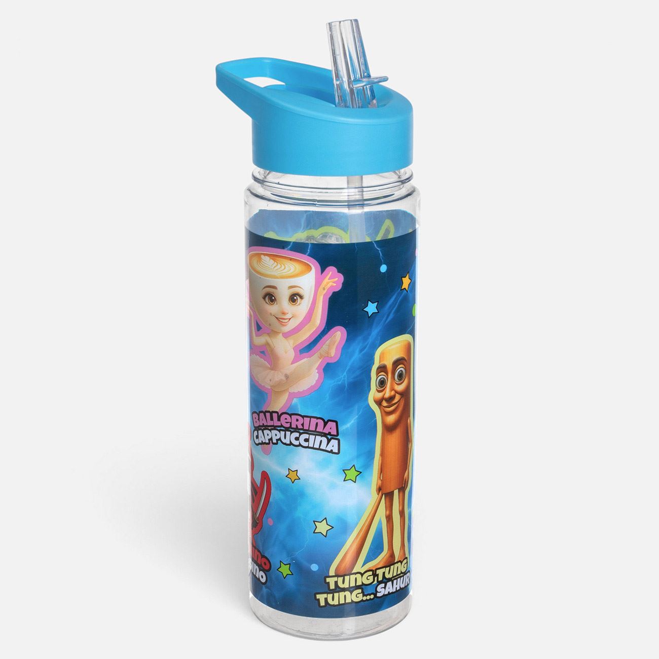Sticla Apa Flip Top Albastra din Plastic Brainrot 650ml