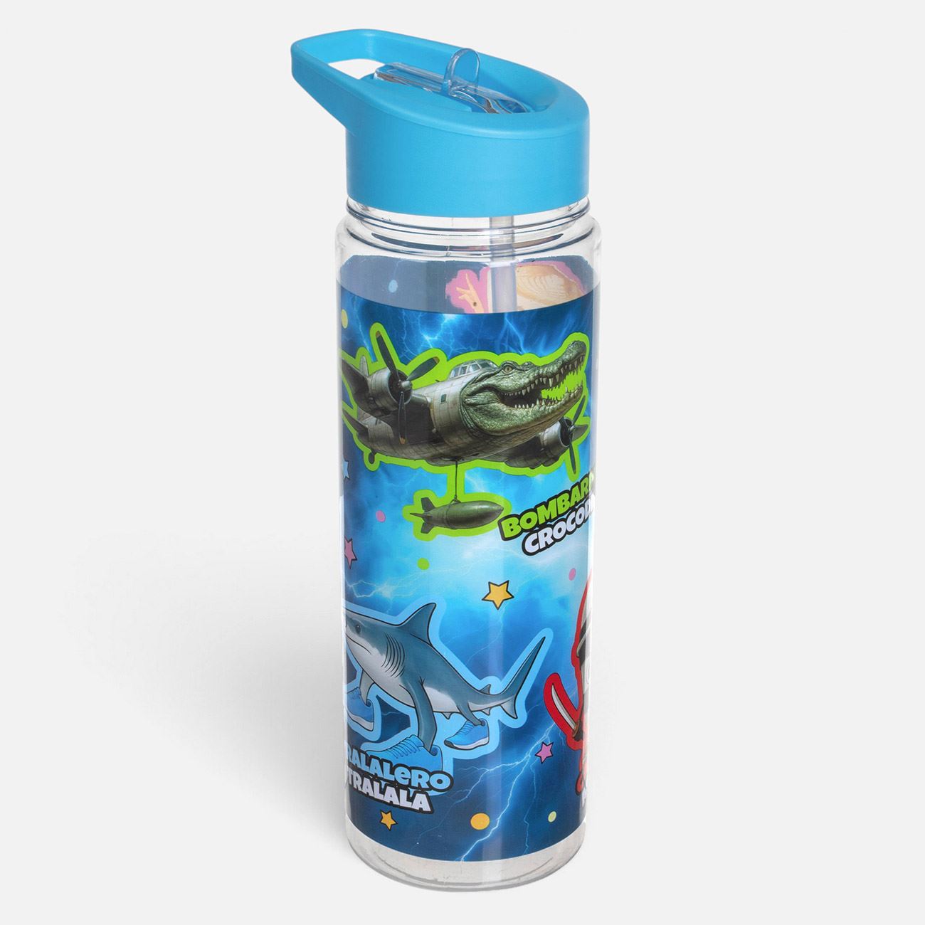 Sticla Apa Flip Top Albastra din Plastic Brainrot 650ml - poza 3