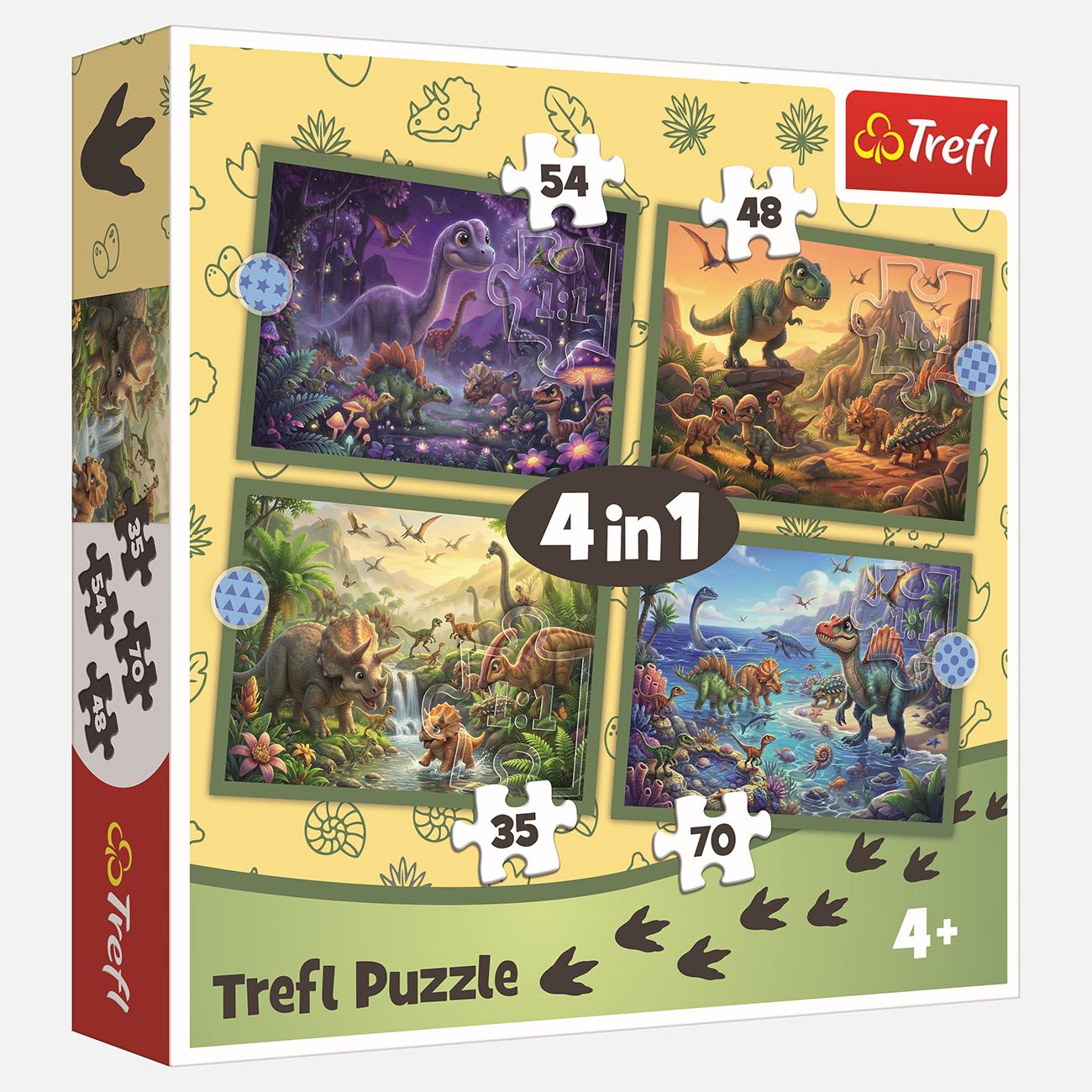 Puzzle Dinozauri 4 in 1 - Trefl