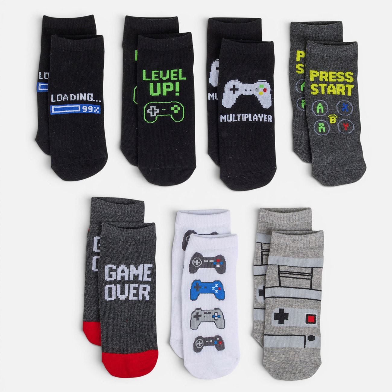 Sosete Scurte Gaming pentru Baieti - 7 Perechi