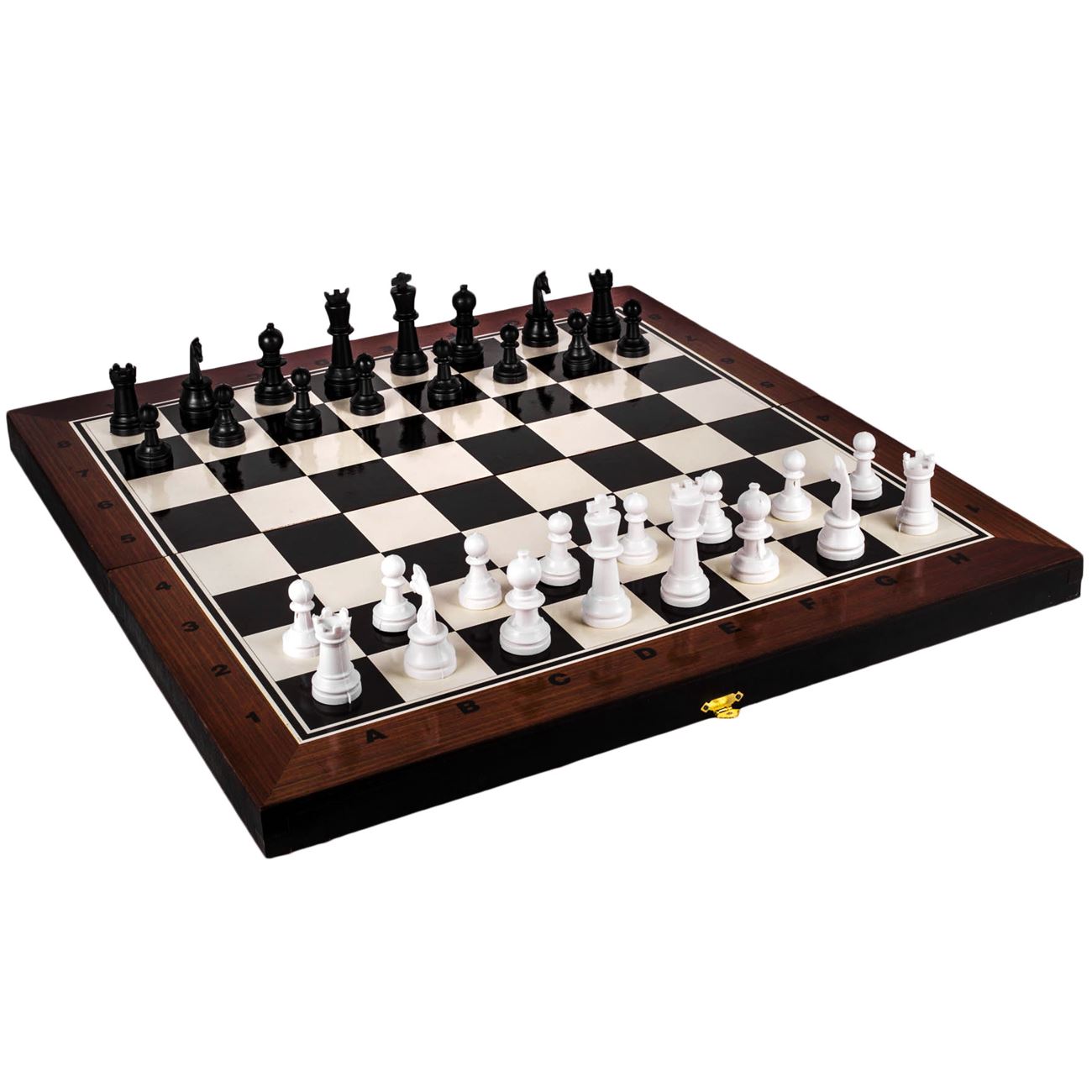 Joc Table - Sah din Lemn cu Piese Negre & Pioni 47.5x50cm - poza 2