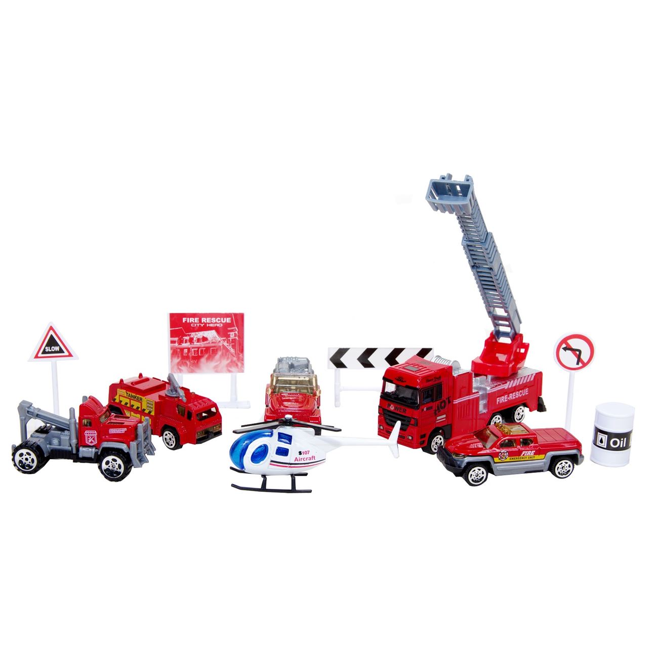 Set Vehicule de Pompieri si Accesorii 1:87 - 6buc