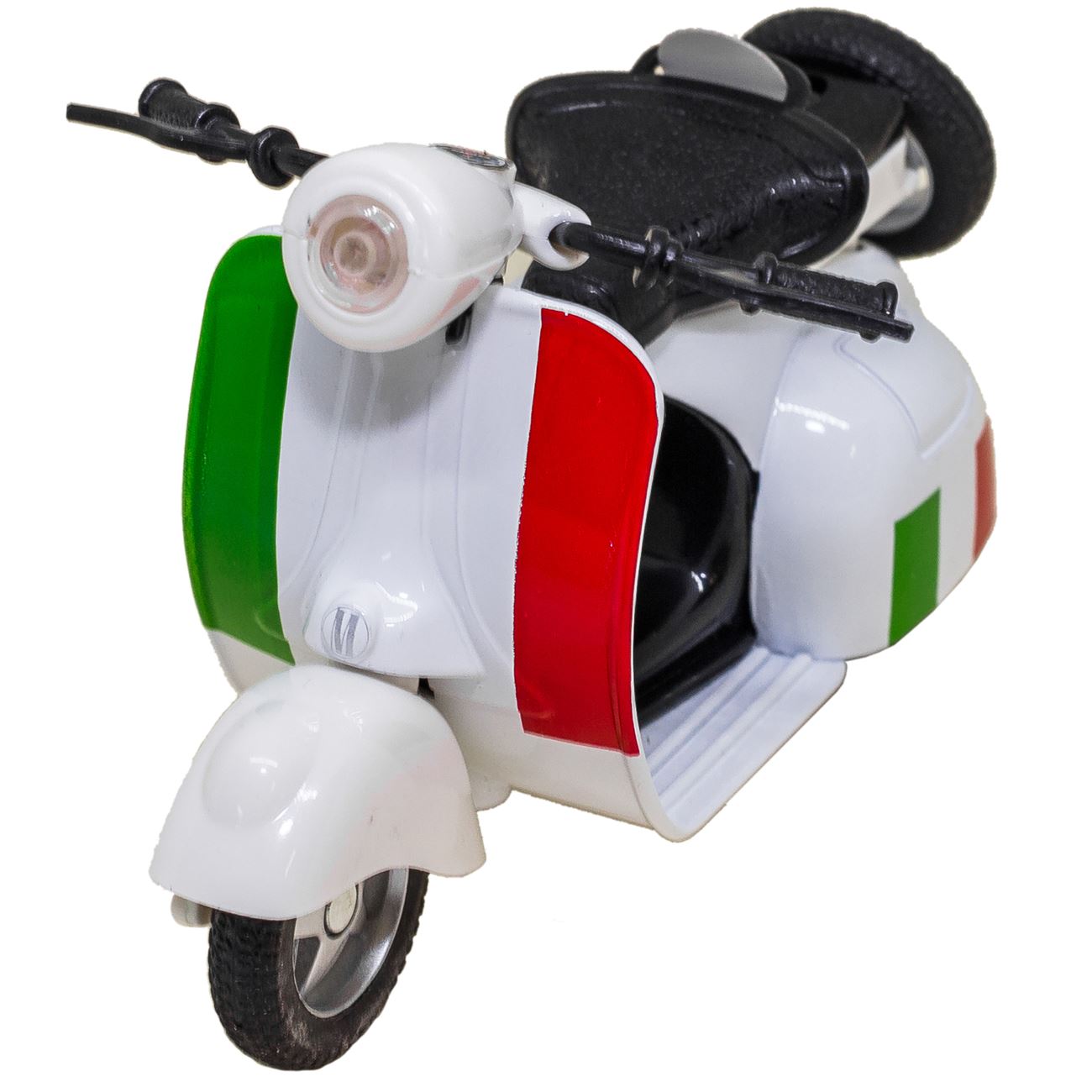 Motocicleta Vespa Alba Miniatura Sunet & Lumini 1:14