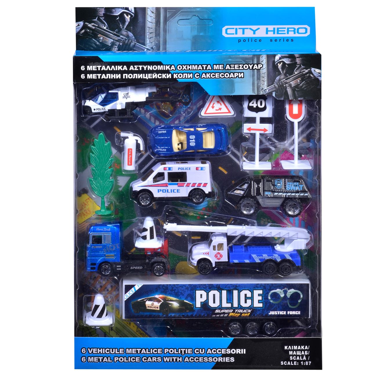 Set Vehicule Politie & Accesorii 1:87