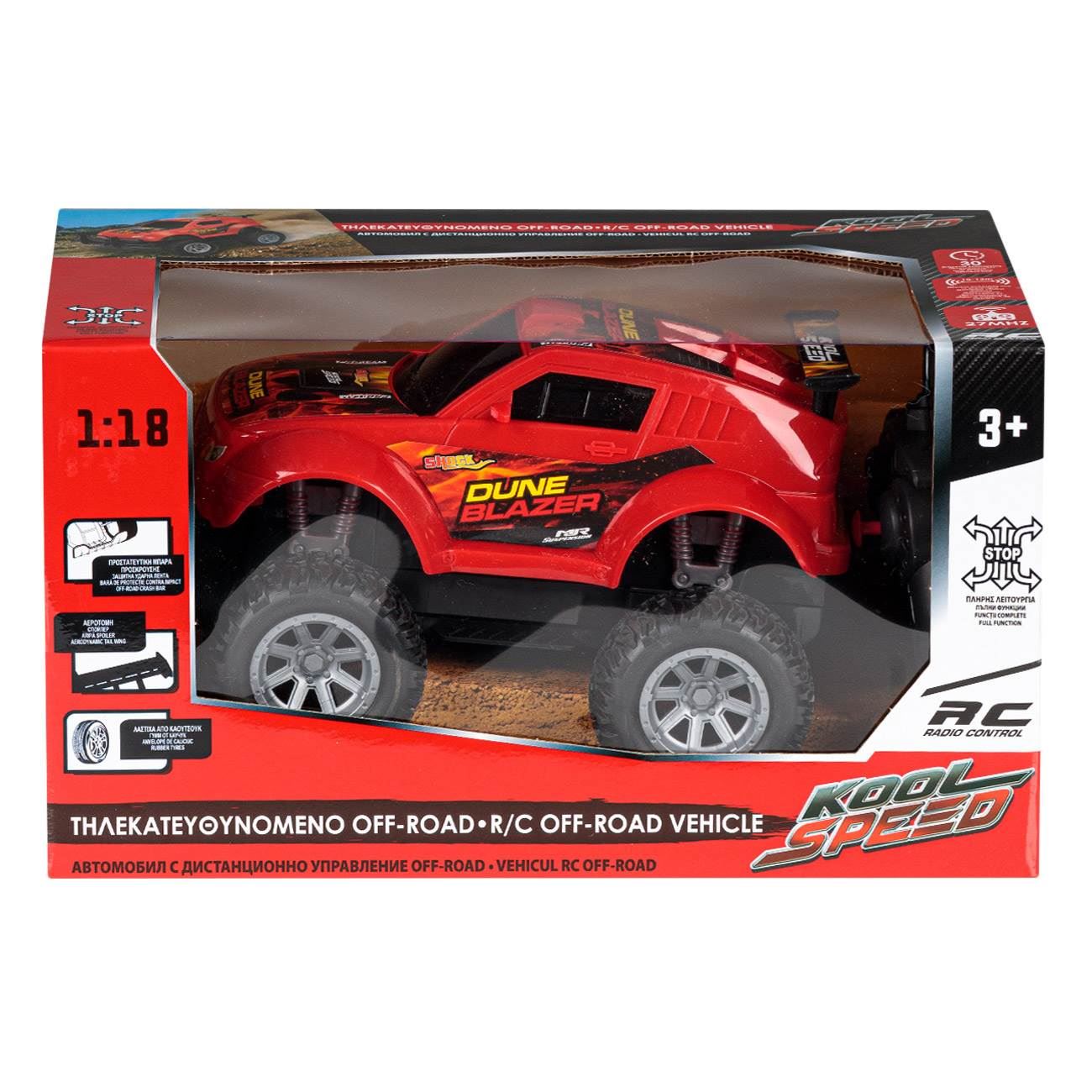 Masina Off-Road Rosie cu Telecomanda 1:16/27MHz - poza 3