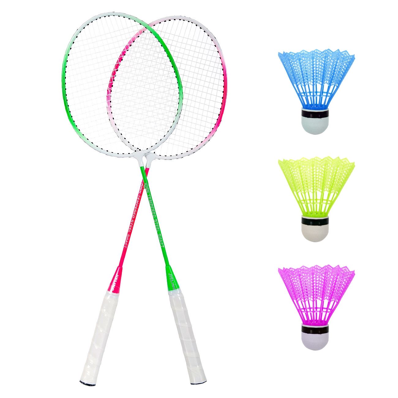 Set Racheta Badminton cu Fluturasi din Plastic 66cm - 5buc