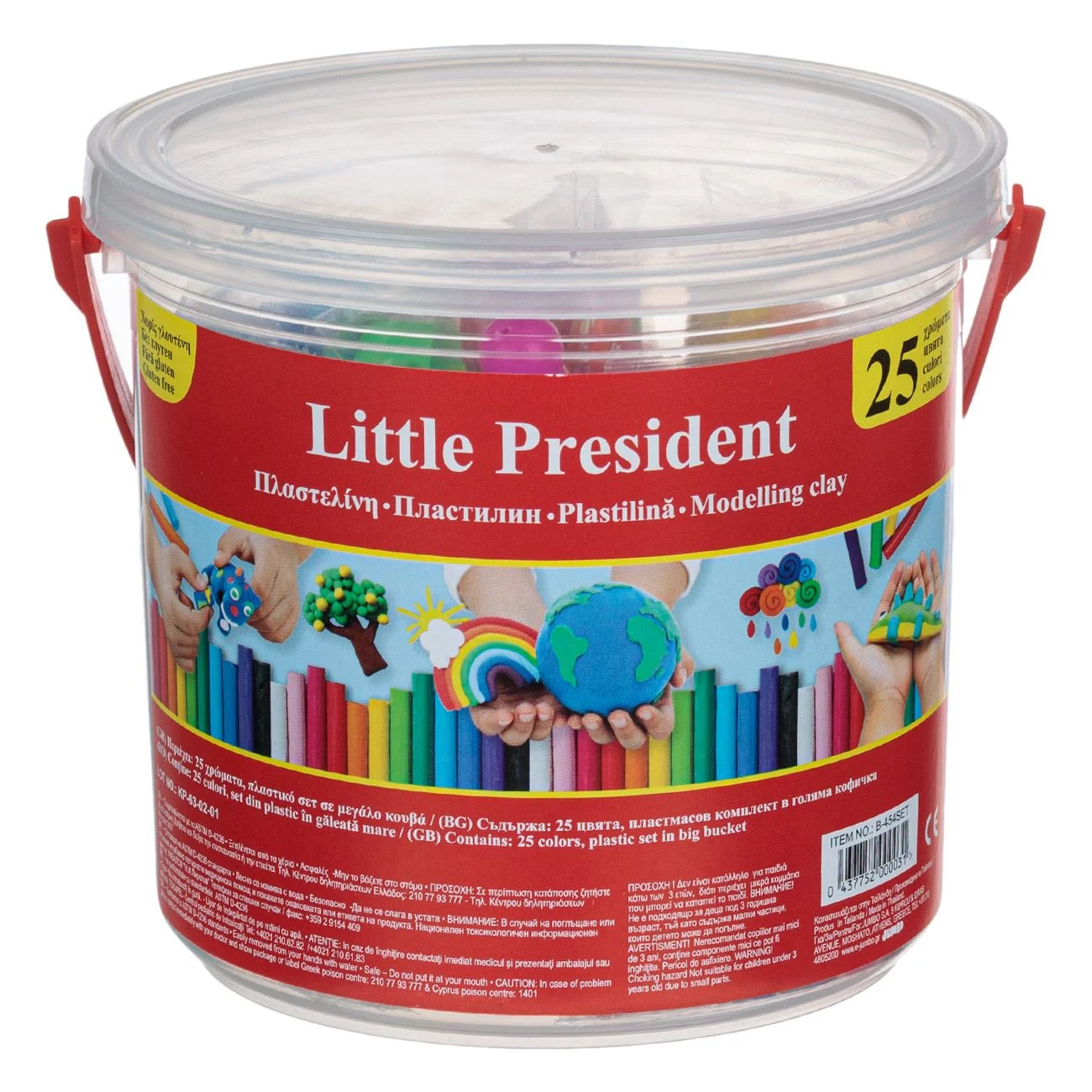 Galeata cu Plastilina 25 de Culori Diferite Forme Unelte & Cilindru - 425g