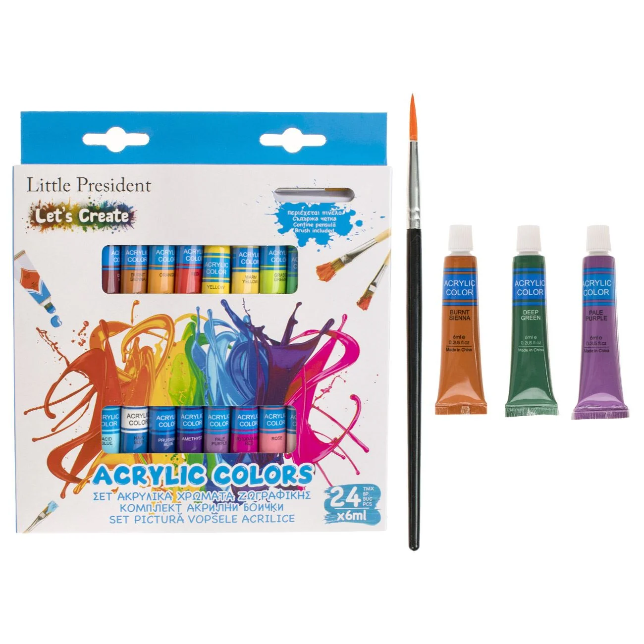 Set Culori Acrilice Tub - 24buc