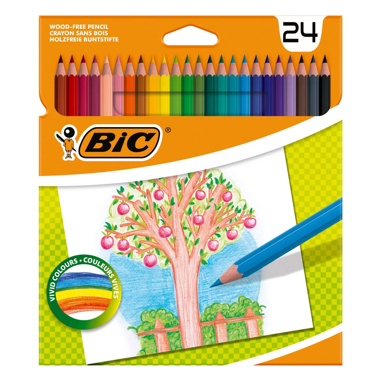 Set Creioane Colorate Subtiri BIC - 24buc