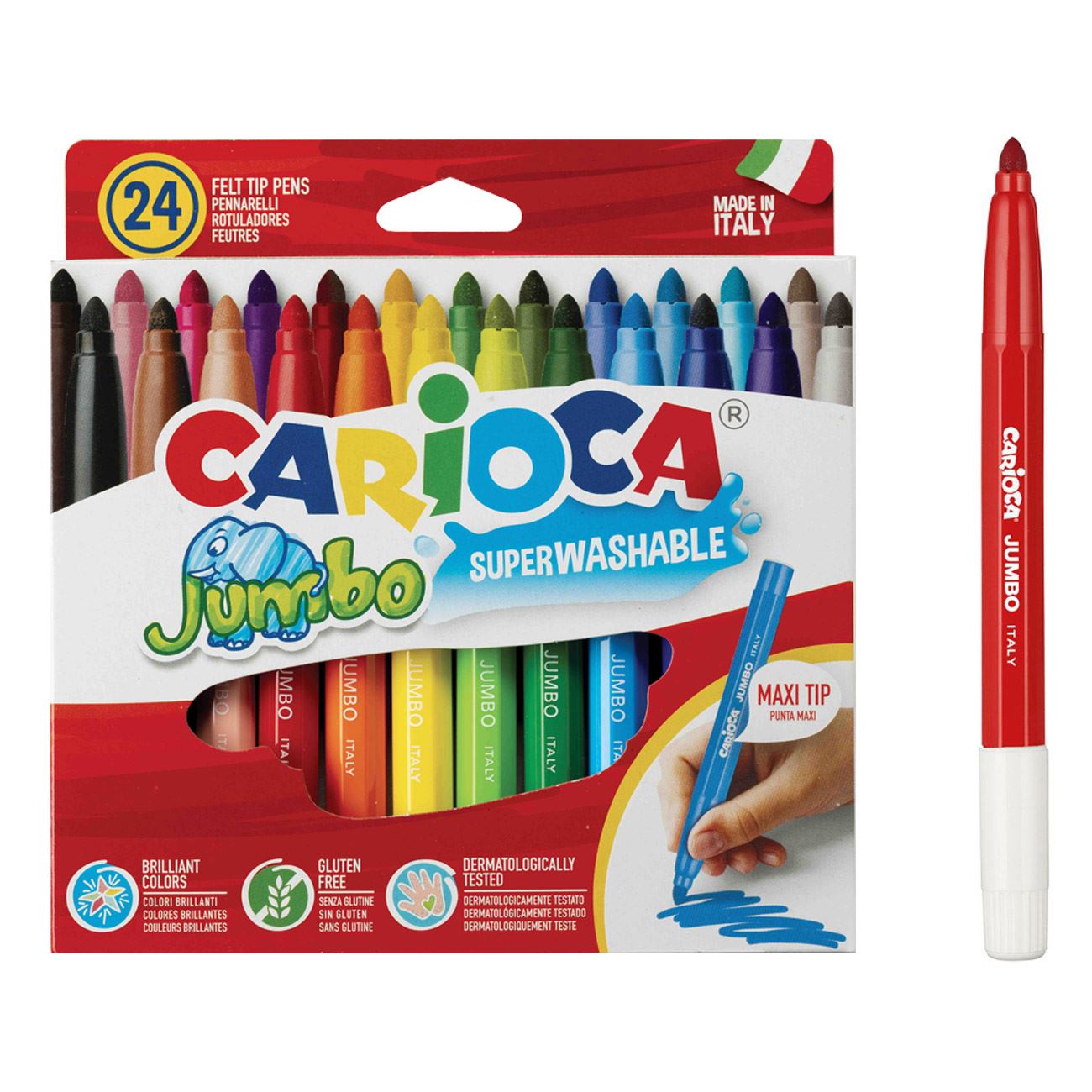 Set Carioci Lavabile cu Varf Gros Carioca - 24buc